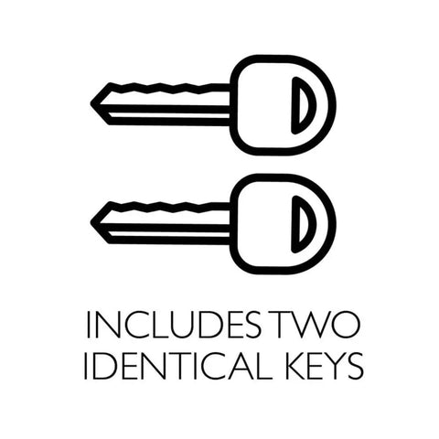 Terrace Keyed Entry Door Knob In Satin Nickel, 6 Way Universal Fit For Standard Doors with two identical keys displayed