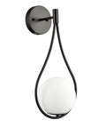 Mid Century Globe Wall Sconce Light With Brass Finish Modern Vanity Wall Lamp Opal Globe Glass 8.26 Inch Diameter 18.1 Inch Height