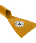 Knockout Pro Grade Bark Spud Real Deal Slick Ergonomic Grip with yellow handle, designed for tough yard cleanup and garden work.