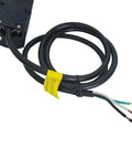Slick Round Kitchen Pop Up Outlet Box With Two Full Size Receptacles And Dual USB Fast Charge Ports Hardwired Countertop Power Hub showing wiring and connectors.