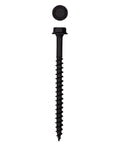 Heavy Duty 5/16X4 Exterior Hex Structural Wood Lag Screws With Built In Washer Flange showing detailed threads and flange, ideal for rugged decking.