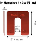 Straight Up Heavy Duty Plastic Shim U Horseshoe 3 X 4 Inch Leveling Pads For Windows And Doors Featuring No Sweat Precision Adjustments And Built Tough Usa Quality dimensions illustrating size and markings.