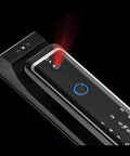 Heavy Duty Smart Door Lock With Fingerprint Scanner And Video Intercom Visual Monitor, close-up view showing camera and scanner.