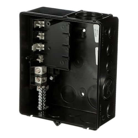 125A Main Lug Load Center 4-Space 8-Circuit Indoor with Tin-Plated Copper Buss, Thermoplastic NEMA 1 Enclosure Open View