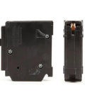 Square D Homeline 30 Amp Circuit Breaker Kit 1 Pack Single Pole 30A 120V 10kAIC UL Listed Plug-In for Load Center Panel Box Replacement Residential Grade Easy Install black breaker side and rear view