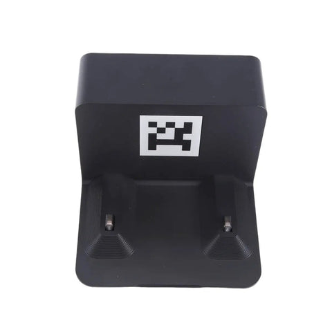 Built Like A Tank Rock Solid Charging Dock Base Compatible With Roidmi Eve Plus And H40 Robot Vacuum Cleaners top view showing charging ports and black shell.