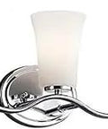 Armida 23-Inch Three-Light Vanity Light With LED Bulbs Satin Etched White Glass In Chrome Finish For Bathroom Modern Industrial Style That Really Pops