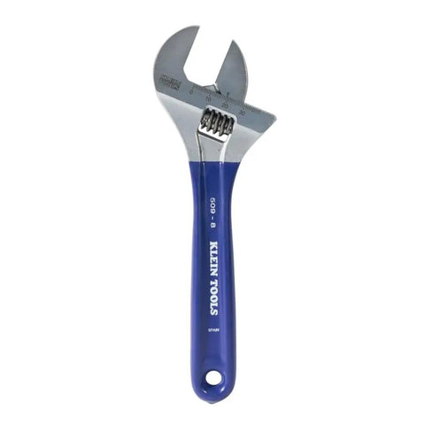 Extra Wide Jaw Adjustable Wrench 8 Inch Forged Drive Tool With High Polish Chrome Finish Built For Tight Spaces One And A Half Inch Jaw Capacity