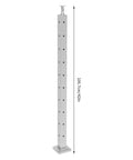 Tough As Nails 42 Inch Stair Handrail Post Made From Real 304 Stainless Steel with pre-drilled base for easy installation.