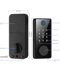 No Fuss Keyless Entry Smart Door Lock With Quick Tap Fingerprint And Password Access Rock Solid Aluminum Alloy dimensions and features