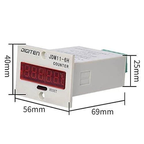 Six Digit Digital LED Traffic Counter With Photoelectric Sensor And Reflector For Conveyor Belts, robust compact design, side view