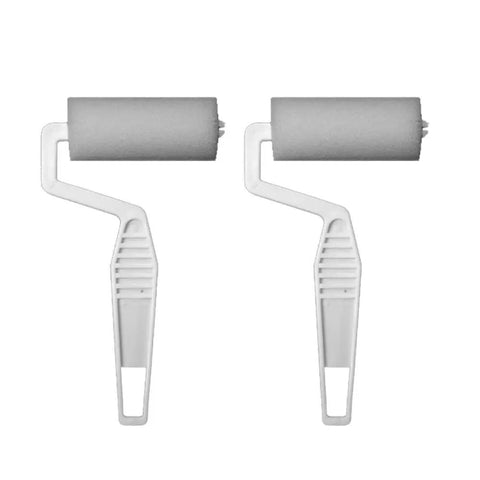 Two foam rollers for All in One Paint Tool Trio With Syntec Brush, Roller, And Applicator For Smooth Finish And Fast Coverage.