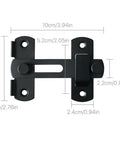 Top Shelf Matte Black Stainless Steel Gate Latch Flip Lock Safety Door Bolt dimensions with a rugged design for sliding barn doors.