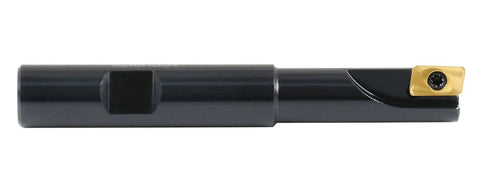 Half Inch 90 Degree Square Shoulder Indexable End Mill With 3 1/4 Inch Overall Length, APKT11T3 Carbide Insert, One Flute For Square Shoulder Face Milling, Side Milling And Full Slot Milling In Steel, Stainless, Aluminum And More
