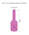 Premium Long Alumina Ceramic Nozzle Cup Set For TIG Welding With Gas Lens Kit Perfect Fit For Tungsten Electrode 17 18 And 26 Torch, pink ceramic nozzle with 6.5mm inner diameter and 76mm height.