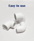 8-Piece Three-Quarter Inch White PVC Pipe Corner Fittings 90 Degree Elbow Connectors for Sprinkler and Drip Irrigation Systems