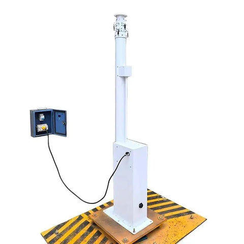 Pro Grade Electric Hydraulic Telescopic Mast 8 to 12 meter with power control box for reliable job site illumination.
