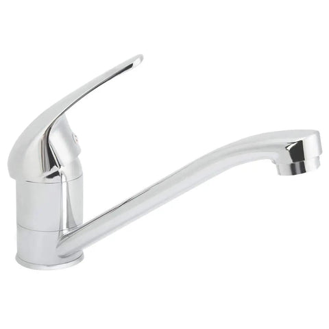 Maqulae Copper Kitchen Faucet with G1/2in Thread, Hot and Cold Water Sink, sleek chrome finish and high-arc spout.