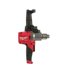 Red and black 18V Cordless Mud Mixer Bare Tool for Drywall Mud Plaster and Concrete Projects, side view