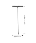 Heavy Duty Manhole Cover Hook With T Shaped Handle 15 Inch Pull Tool in stainless steel with measurement dimensions visible.