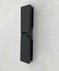 Badass Heavy Duty 304 Stainless Steel Glass Shower Hinges For Frameless Doors With 180 Degree Swing, sleek black design.