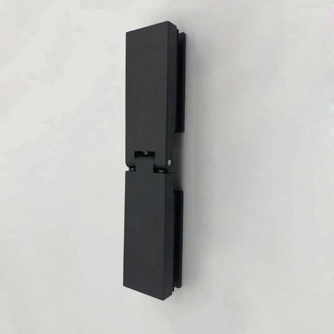 Badass Heavy Duty 304 Stainless Steel Glass Shower Hinges For Frameless Doors With 180 Degree Swing, sleek black design.