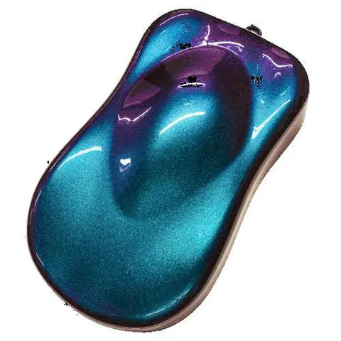 Gnarly Colorshift Chameleon Paint Basecoat Gallon Ready To Spray With Medium Reducer showcasing a smooth chameleon color sample in blue and purple.