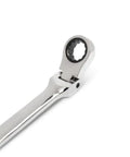Close-up of chrome 12-point head on Six-Piece 90-Tooth 12-Point Metric Pro-Grade GearBox Double Flex Ratcheting Wrench Set With 4-Degree