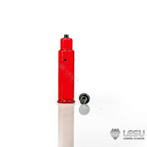 Rock This Legit Red Metal Fire Extinguisher For 1/14 Scale RC Hydraulic Excavator Loader Bulldozer Diy Model Kits, red aluminum in detail.