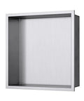 Shower Niche Insert 12 By 12 Inches No Tile Needed Stainless Steel Brushed Nickel Easy Install Rectangle Shower Shelf For Bathroom Walls