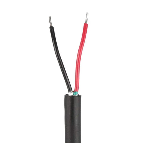 Close-up of electrical wire with exposed red and black wires, suitable for use with Rugged Go-To Pressure Transducer With 4-20mA Output.