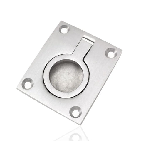 Two Pack Stainless Steel Flush Ring Pull Handles For Marine Hatches Cabinets And Doors Hidden Recessed Lifting Ring Pulls