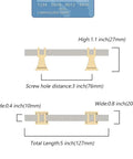 Diagram of 10 Pack 3 Inch Cabinet Pulls Brushed Satin Nickel T Bar Drawer Handles with dimensions and screw hole distance