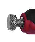 Close-up of a screw knob on the Premium Pocket Hole Jig Bundle With Double Barrel And Single Barrel Jigs, 2 Inch Face Clamp, Imperial And Metric Scales