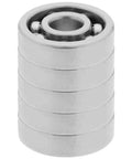 Stack of 5-Pack Miniature Deep Groove Radial Ball Bearings Open Style Seal 1/4 In Inner Diameter x 3/4 In Outer Diameter x 0.2812 In Width