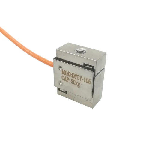 Ultra Compact 2Kg S Beam Load Cell For Tension And Compression High Precision Mini Sensor With Four Wire Connection Oil Proof Waterproof Hermetically Sealed Inside For Reliable Weighing In Harsh Environments, compact metal load cell with orange cable