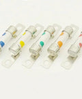 Heavy Duty High Voltage Fuse 40A DC450V Top Shelf Gear To Shield EV Auxiliary Circuits in multi-color variations.
