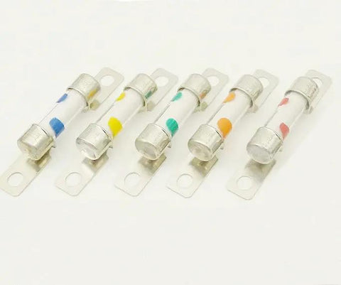 Heavy Duty High Voltage Fuse 40A DC450V Top Shelf Gear To Shield EV Auxiliary Circuits in multi-color variations.