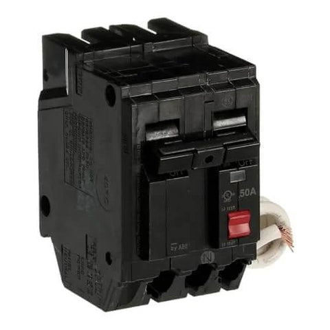 50A Double-Pole GFCI Breaker 240V Self-Test Ground Fault Interrupter for 120/240 VAC Service 2-Pole Thermal Magnetic Trip UL Listed