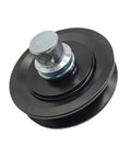 High Grade Drive Belt Idler Tensioner Pulley Compatible With Land Cruiser FZJ70 FZJ75 FZJ80 FZJ105, black and chrome, detailed view.
