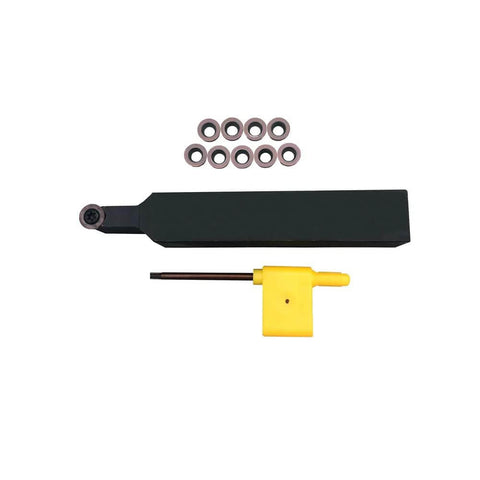 Zouzmin 10pc RPMW1003 R5 carbide milling inserts set with black tool holder and yellow component