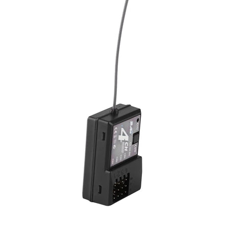 Side view of 4 Channel 2.4GHz RC Transmitter With Receiver For 1/8 1/10 1/16 1/32 Scale Cars And Boats, showing antenna