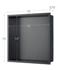 Shower Niche Insert Shelf 14 By 14 Inch No Tile Needed Stainless Steel In Wall Storage Organizer Black Grey Finish