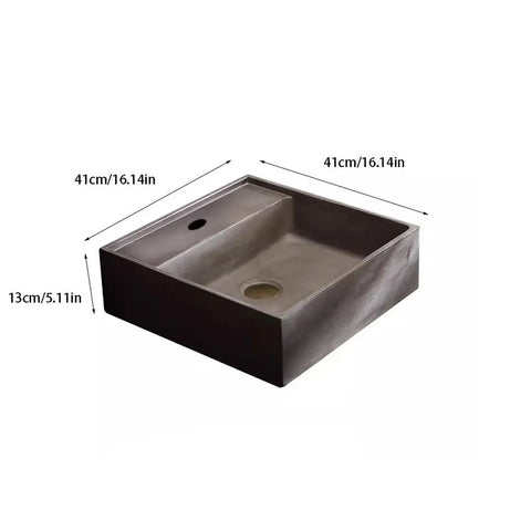 UMJIGF Vessel Sink Small Apartment Above Counter Basin Concrete Wash Basin single basin dimensions 41cm width, 13cm height.