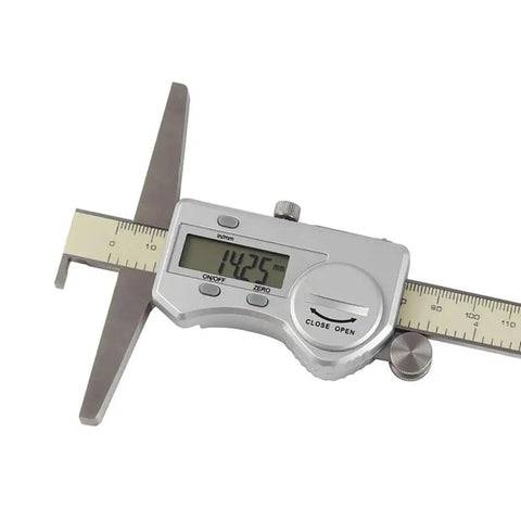 Double‑Hook Digital Depth Gauge Waterproof Stainless Steel Electronic Vernier Caliper with LCD display and precise measurement.
