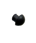 Close-up of small rubber push-in mushroom bumper with 11/32 inch diameter, part of a set for 3/16 inch openings, prevents scratches on surfaces.
