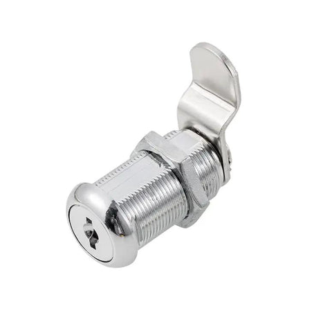 Keyed Alike Cabinet Cam Lock for Tool Boxes, RV Compartments, Mailboxes and Vending Machines, 1 1/8 Inch Cylinder, Chrome Finish