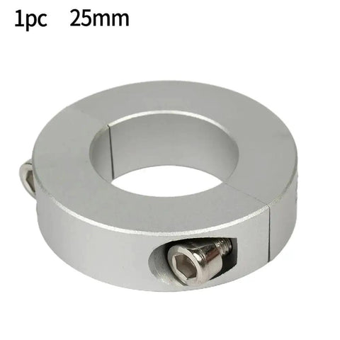 Heavy Duty Split Clamp Collar 25MM Aluminum Alloy Drill Depth Stop Ring With Bearing Backstop view showing split design and installation screws.