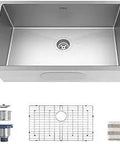 30 Inch Undermount Kitchen Sink With Premium 304 Stainless Steel, 10 Inch Deep Single Bowl Bar Sink, Rust And Scratch Resistant