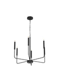 Black 6 Light Farmhouse Chandelier With Industrial Iron Vibe For Dining Room Living Room Kitchen Island And Foyer, Adjustable Height Chain